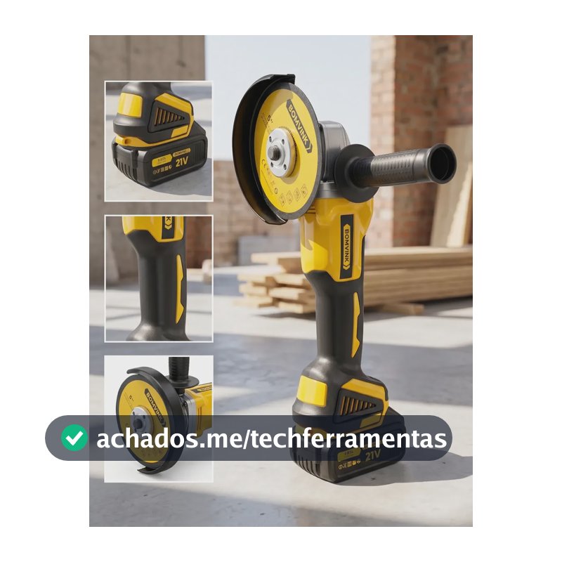 Esmerilhadeira 5 Polegadas Sem Fio A Bateria Profissional Amarelo E Preto 21v