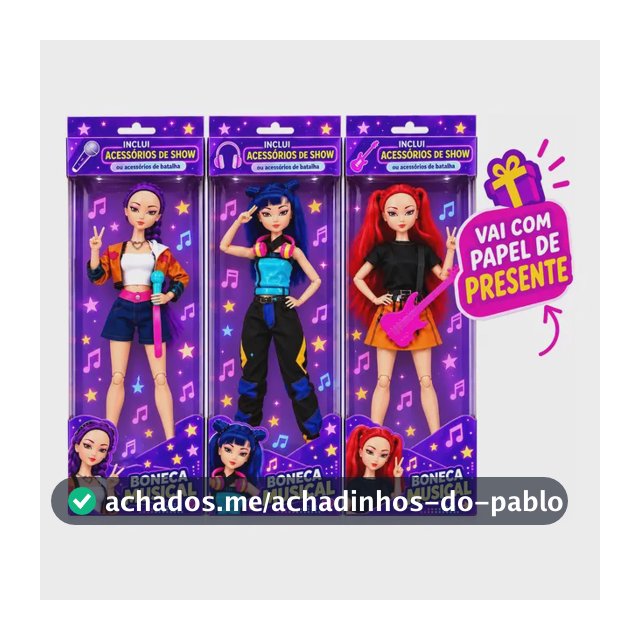 Kit 3 Bonecas Guerreiras Kpop Articuladas Musical Rumi