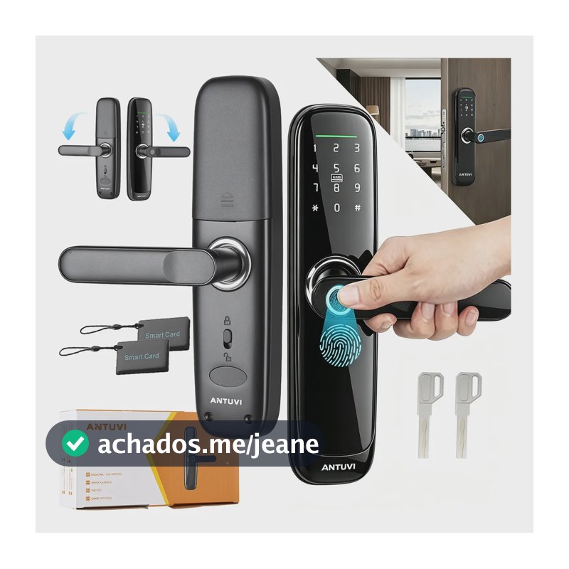 Fechadura Digital Inteligente Biométrica Eletronica Touch Preto