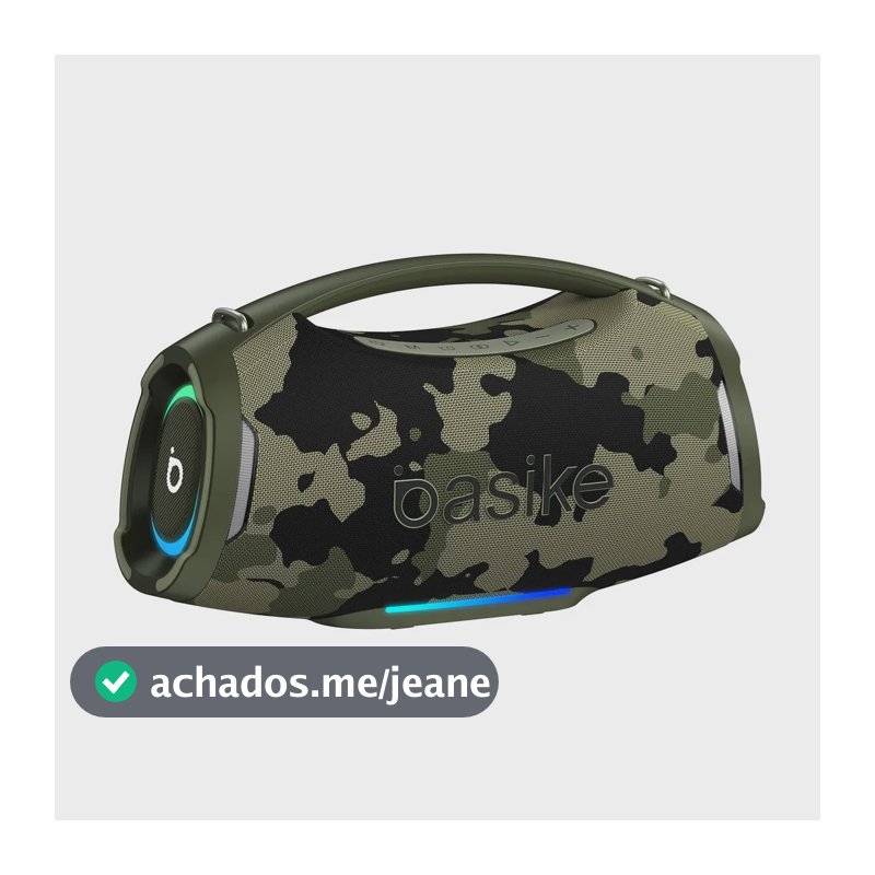 Caixa de Som Portátil Basike Bluetooth 200W IPX6 Camuflagem