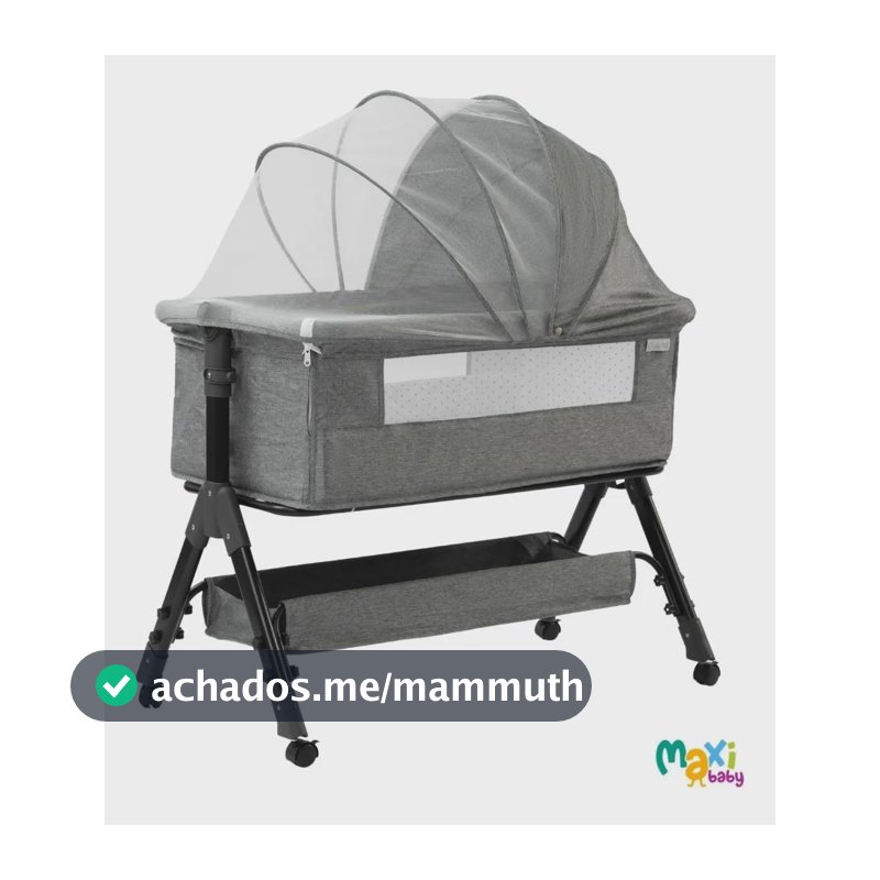 Berço Portátil Funcional Maxy Baby Cinza Belle Cinza