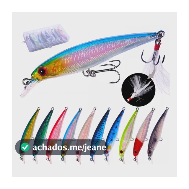 Kit 10 Isca Peixe Pesca Artificiais Tucunaré Dourado Robalo Diversos