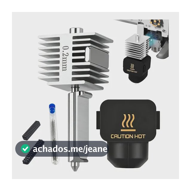 Hotend Compativel Bambu Lab A1 E A1 Mini Bico Aço Endurecido 0.2mm - Alta Definição