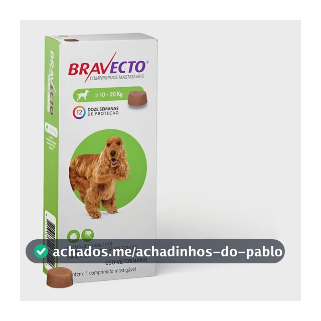 Bravecto Cães 10-20kg 500mg 1 Comp. Mastigável Msd Verde