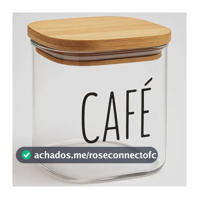 Pote Hermético Grande Vidro Bambu Café Chá Grãos Cozinha Bambu/vidro