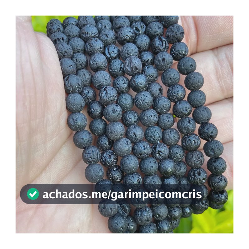 Fio De Pedras Naturais 6mm Para Artesanatos Aprox: 60 Contas Vulcânica