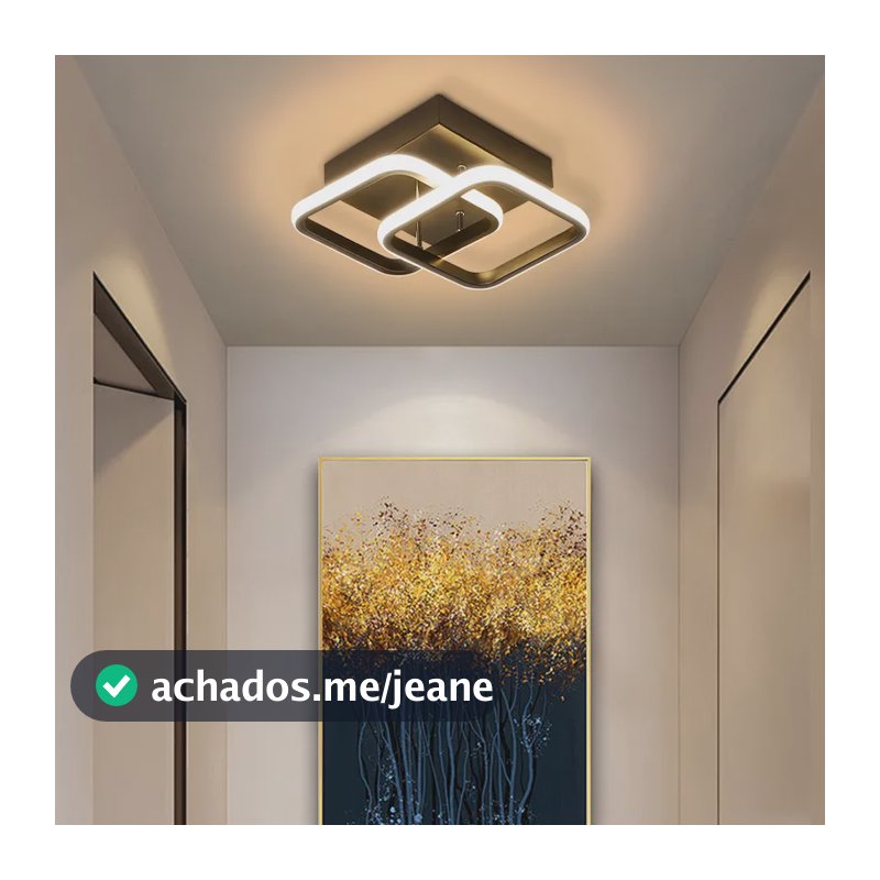 Luminária De Teto Moderna,3 Em 1 Lustre Led Para Quarto Sala 127/220v Preto