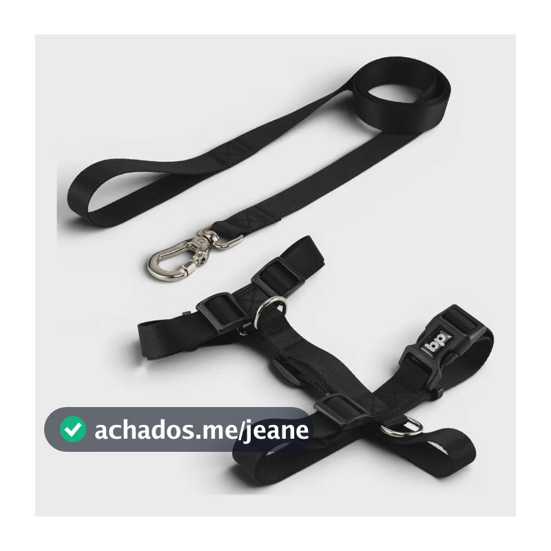 Coleira Peitoral Com Guia Para Cachorro Tamanho Médio Porte Regulável ajustável Bulldog Bug SRD Vira Lata Beagle Corgi Pet Cães Basic Pet Cor Preto