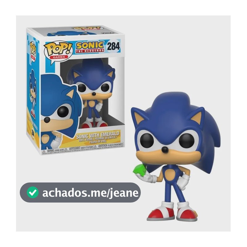 Boneco Funko Pop! Sonic The Hedgehog - Sonic With Emerald
