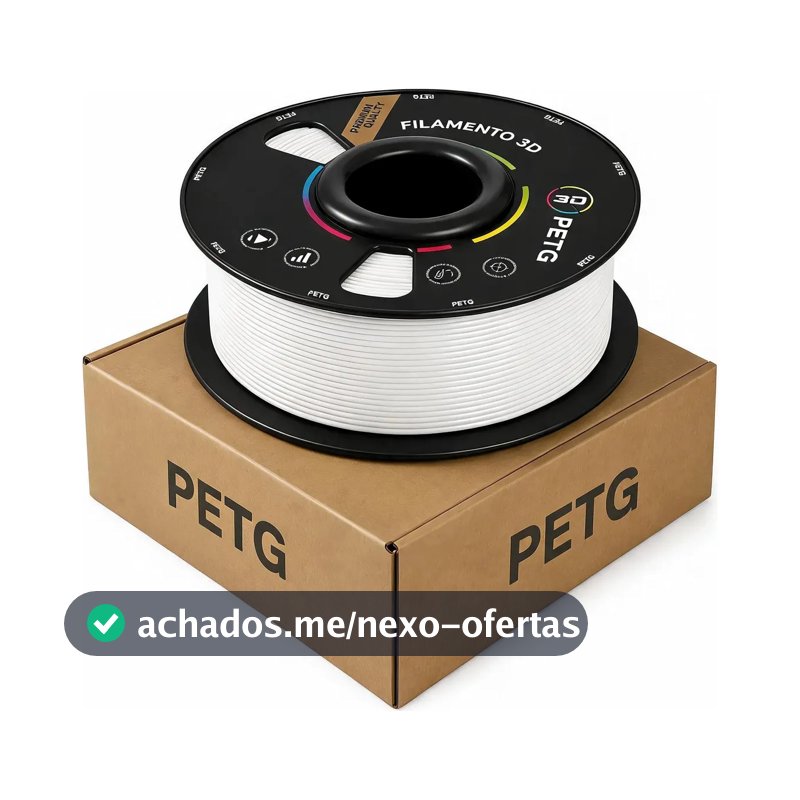 Filamento PETG Branco para Impressão 3d 1kg 1,75mm Premium