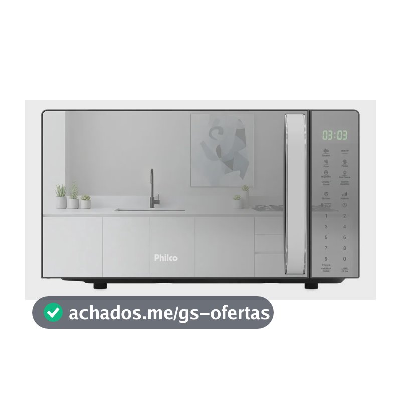 Micro-ondas Philco 20L Espelhado Limpa Fácil PMO24S 127v
