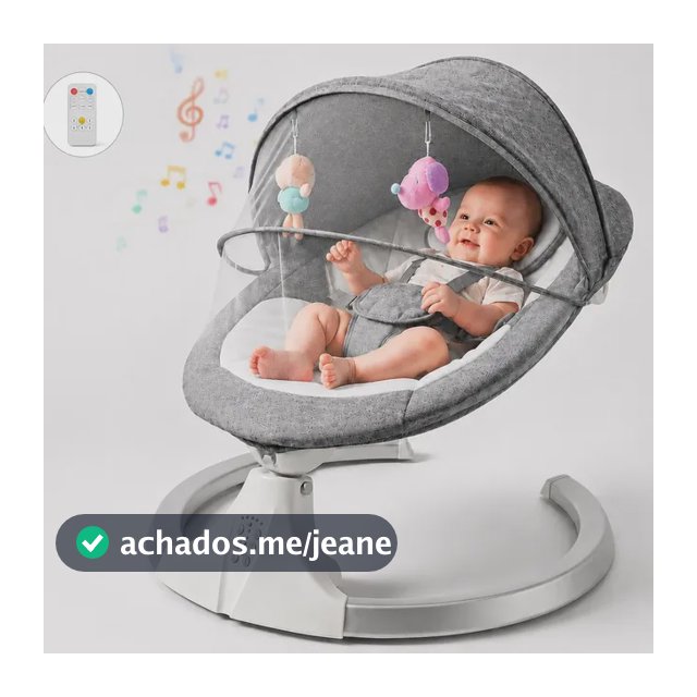 Cadeira de Balanço Elétrica para Bebê, com Bluetooth, Mosquiteiro e Vibração