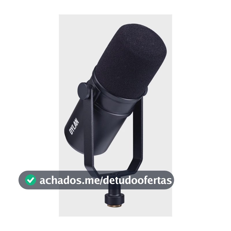 Microfone Estudio Podcast Live Pré-amp Integrado Dylan Dm-7 Cor Preto