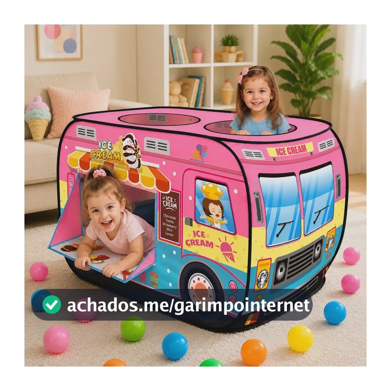 Barraca Infantil Cabana Infantil Tenda Toca de Brinquedo Menina Sorveteria Festa do Pijama