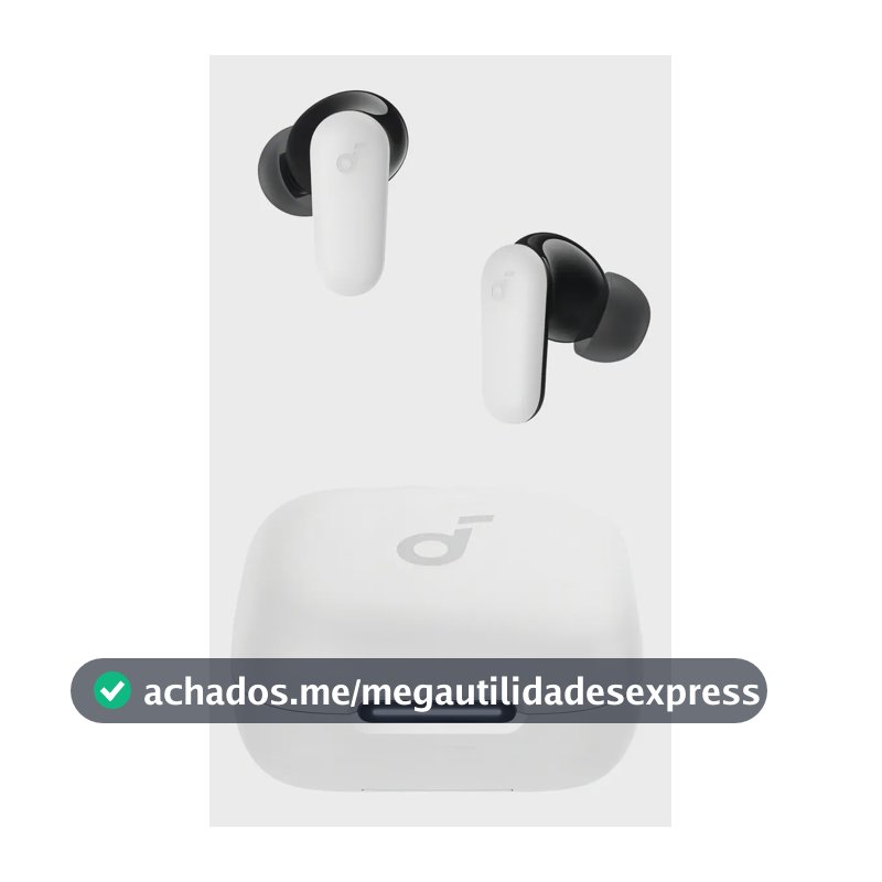 Fone de Ouvido Bluetooth 5.4 soundcore P30i da Anker, Cancelamento de Ruído Adaptativo, Graves Poderosos, 45H de Reprodução, Estojo 2-em-1 com Suporte para Celular, IP54, Fone sem fio TWS, Branco