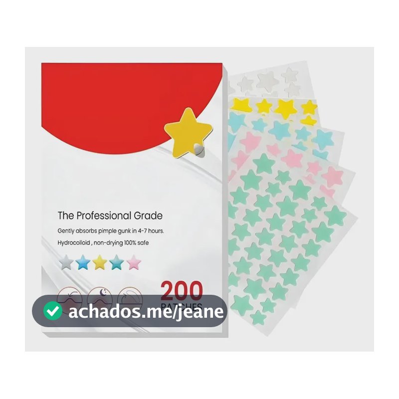 200x Adesivos P/ Acne Seca Espinha Inflamada - Estrelas Normal Noite