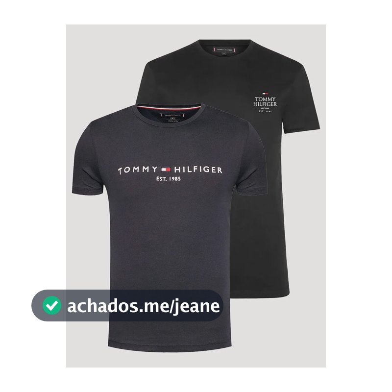 Kit Camisetas Tommy Hilfiger Core/stack Azul Marinho/preta Azul Marinho/preta L/g
