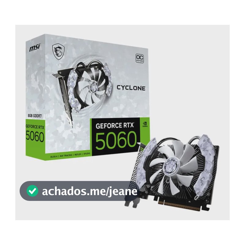 Placa De Video Msi Geforce Rtx 5060 Cyclone Oc 8gb Gddr7