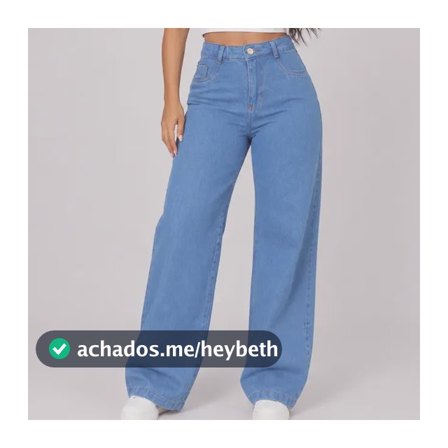 Calça Jeans Feminina Wide Leg Pantalona Cintura Alta Larga