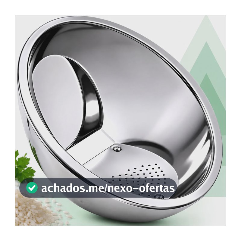 Escorredor Arroz Inox Lavador Feijão Grãos Legumes Multiuso Escorredor Lavador De Arroz Inox Tigela Escorredora Com Drenagem Para Lavar Arroz Feijão Grãos Legumes Frutas Multiuso Cozinha