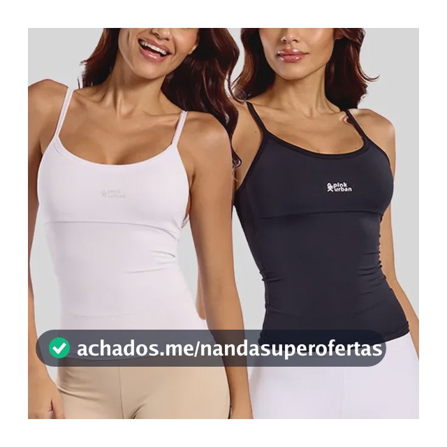 Kit 2 Regata Camiseta Alcinha Fitness Feminino Poliamida Black E White Colors P