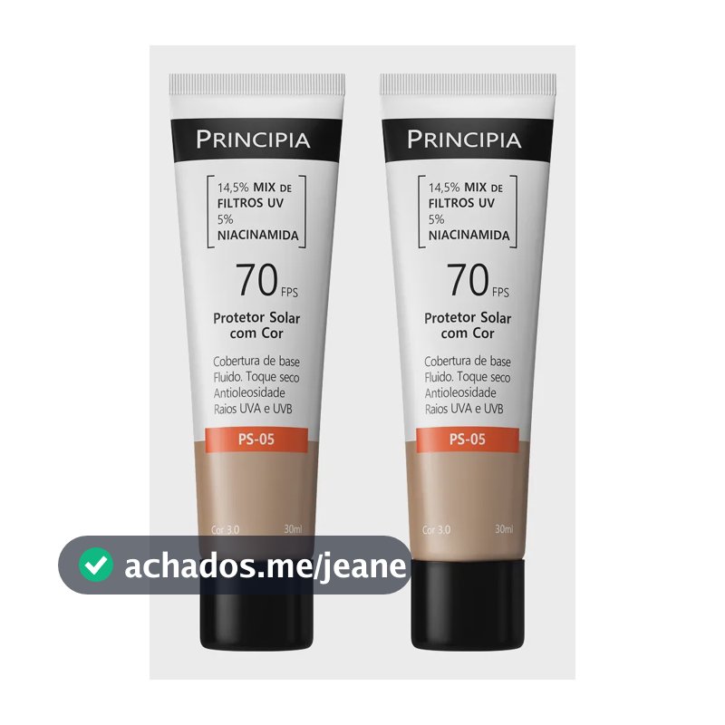 Principia Kit C/2 Protetor Solar Facial Fps70 Cor 3.0