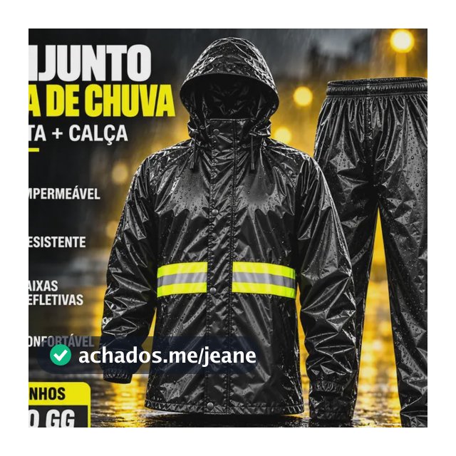 Capa De Chuva Motoqueiro Motoboy Moto Conjunto Impermeável Preto G