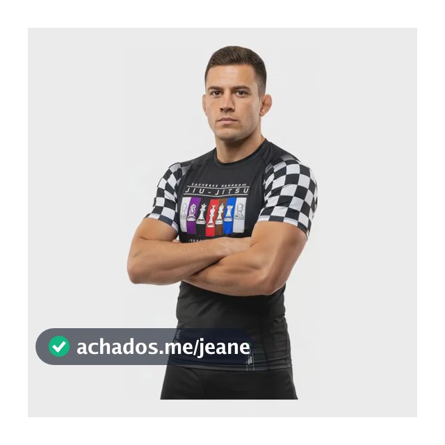 Camisa Rash Guard Manga Curta Jiu-jitsu Xadrez Humano