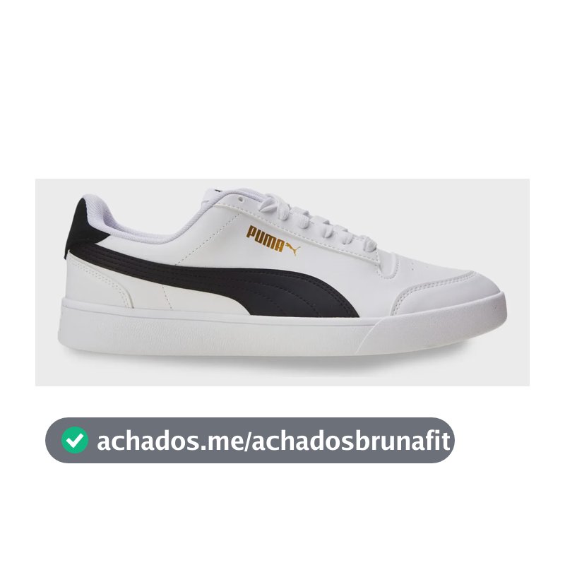 Tênis Casual Masculino E Feminino Shuffle Puma Puma White-puma Black-puma Team Gold Geométrico 39 Br