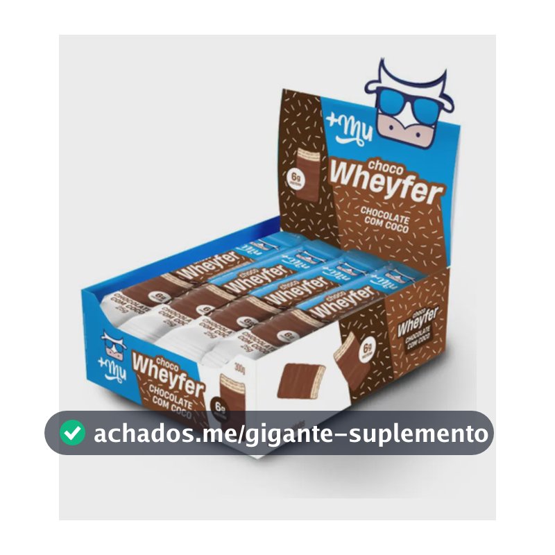 Barra de proteína +Mu Chocowheyfer sabor Chocolate com coco 12 un