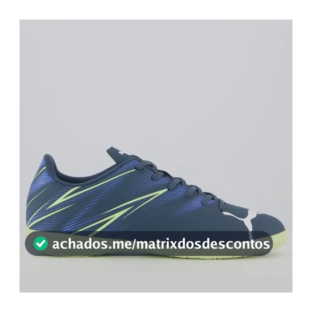 Chuteira Puma Attacanto Bdp Futsal Marinho E Verde
