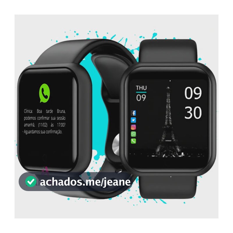 Relogio Smartwatch Digital Masculino / Feminino Bluetooth Ios Android 41mm Preto Allphone