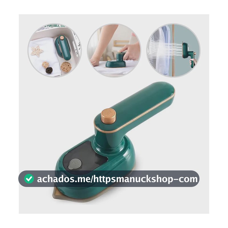 Mini Ferro De Passar Roupa A Vapor Para Viagem Bivolt Verde-escuro 127/220v