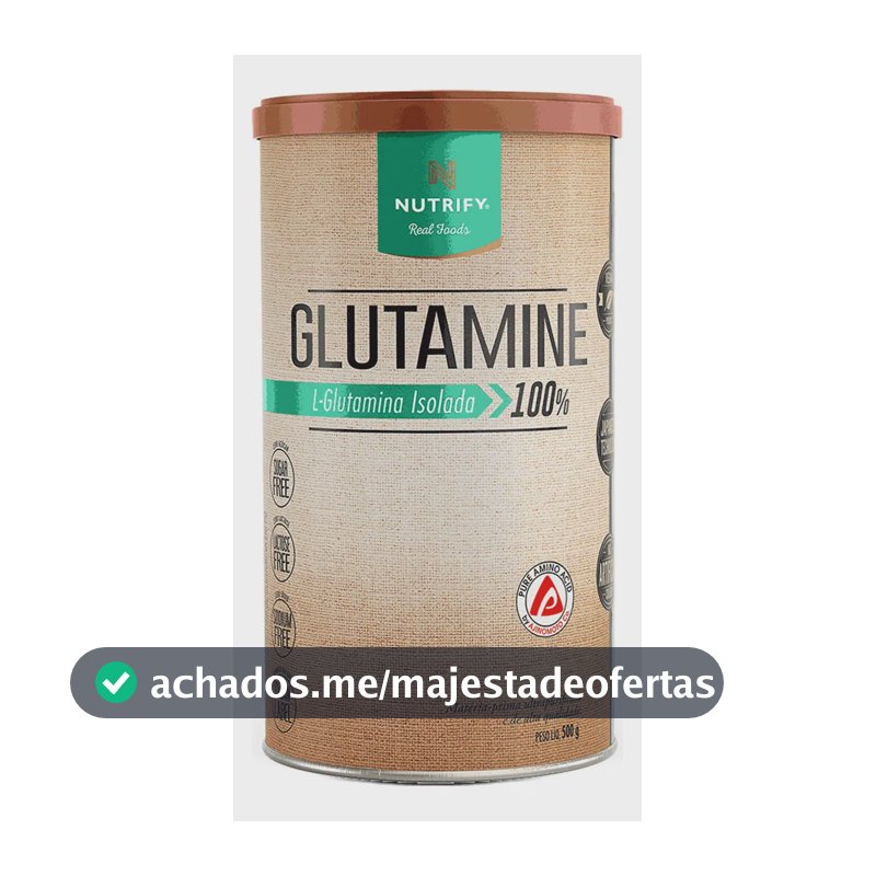 Glutamine L-Glutamina Isolada 100% Sem Sabor 500g Nutrify
