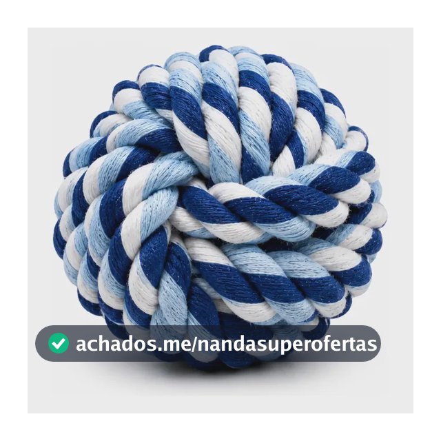 Bola Mordedor Cachorro Corda Trançada Brinquedo Pet Azul