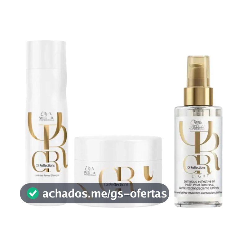 Kit Wella Oil Reflections Sh 250ml + Más 150g + Óleo L 100ml