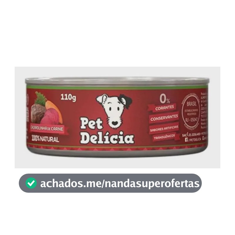 Comida Molhada Cão Pet Delícia Caçarolinha de Carne 110g