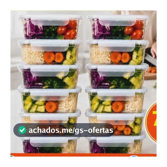 Kit 12 Potes Marmita 750 Ml Reutilizável Freezer Microondas Transparente