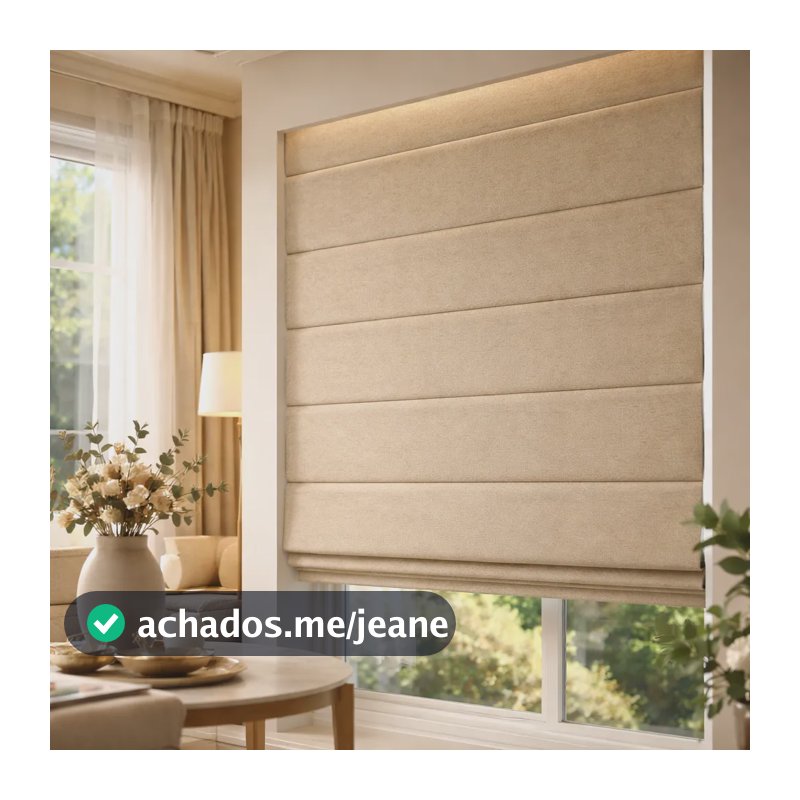 Persiana Cortina Romana Blackout Em Linho Veda Luz De Luxo Combine No Chat