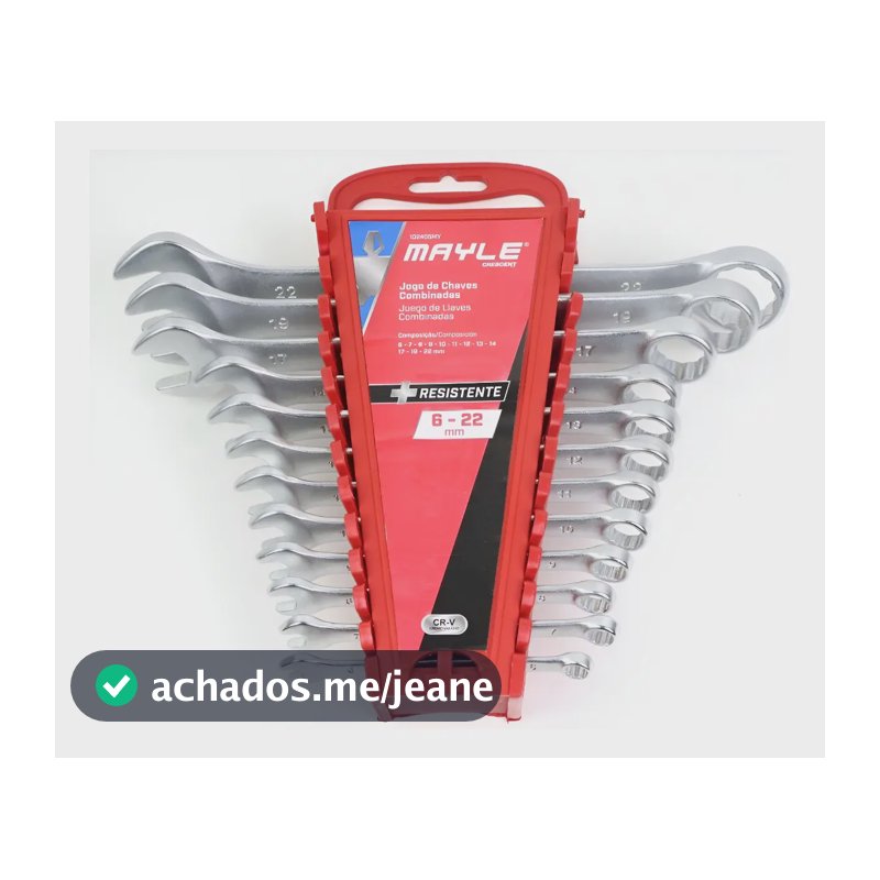 Chaves Combinadas 6 À 22mm Com 12 Peças Mayle Crescent