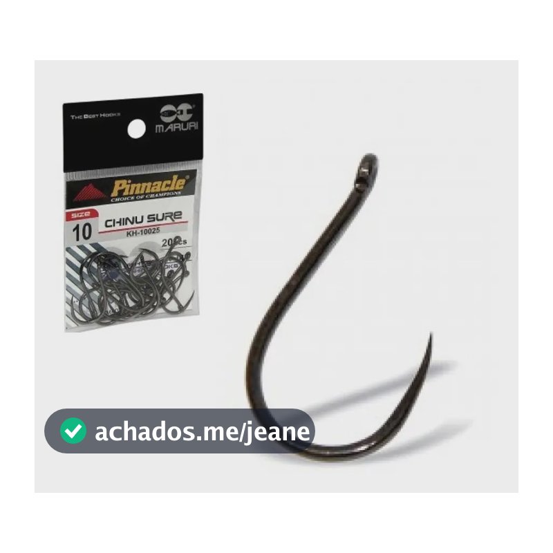 Anzol Pinnacle Chinu Sure Black N. 7 Kh10025 Sem Fisga 20un