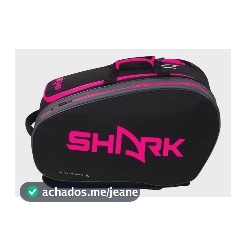 Raqueteira De Beach Tennis Shark Térmica Preta E Rosa 2023