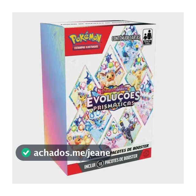 Combo 18 Booster Evoluções Prismáticas Pokémon 8.5 Tcg Copag Evoluções Prismáticas Português