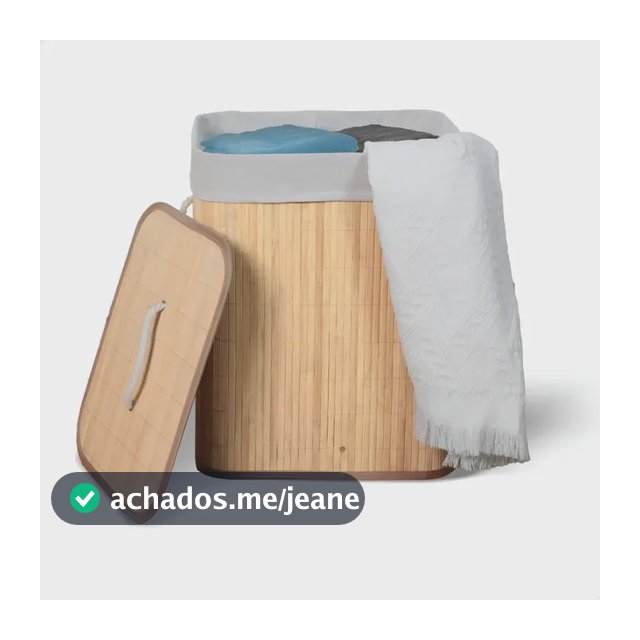 Cesto De Roupa Suja De Bambu Com Tampa E Alças 50 Litros Kontuz