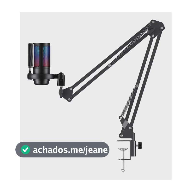 Microfone Gamer Condensador Usb Havit Gk50 Pro Rgb Preto