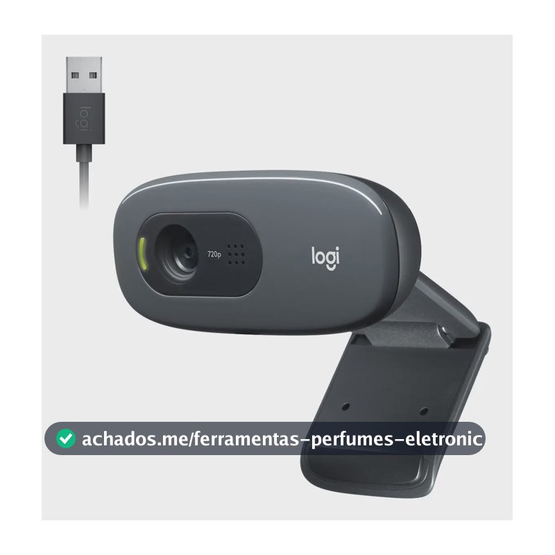 Webcam HD Logitech C270 com Microfone Embutido HD