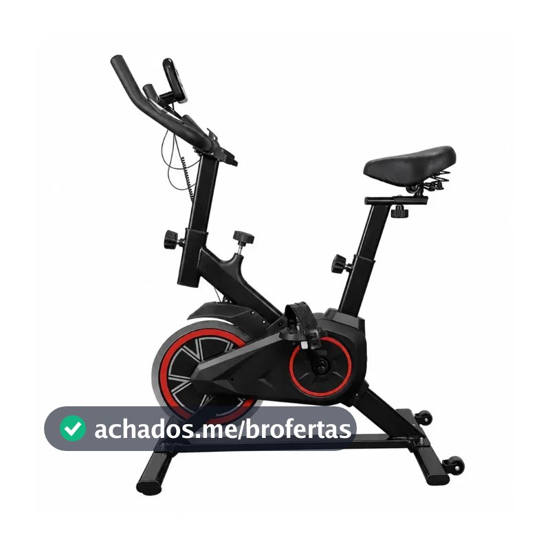 Bicicleta Ergométrica Bike Spinning Para Exercícios Com Volante e Display LCD