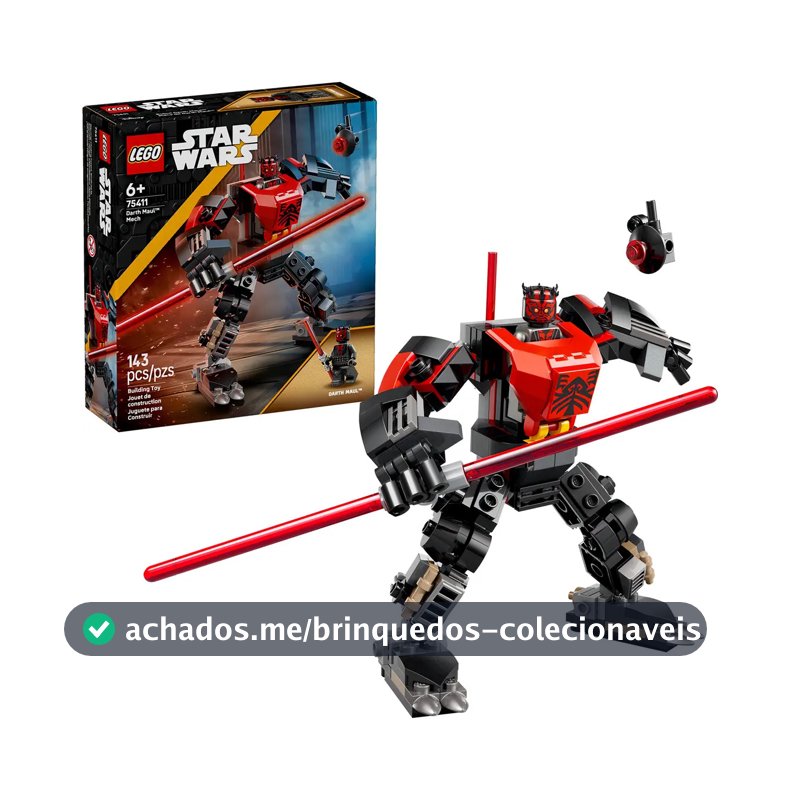 LEGO Robô Darth Maul Star Wars Brinquedo de Montar +6 Anos Plástico Articulado