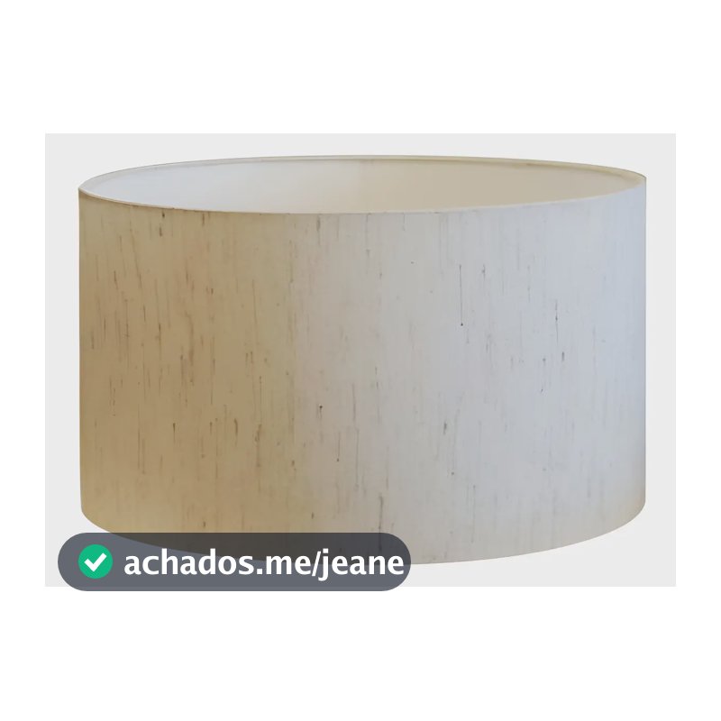 Cúpula Abajur Cilín Vivare Cp-7025 Ø50x30cm - Bocal Nacional Cor Linho Bege