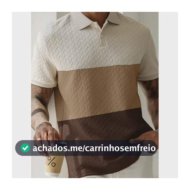 Camisa Polo Masculina Manga Curta Texturizada Para Verão Brown Liso Xxl